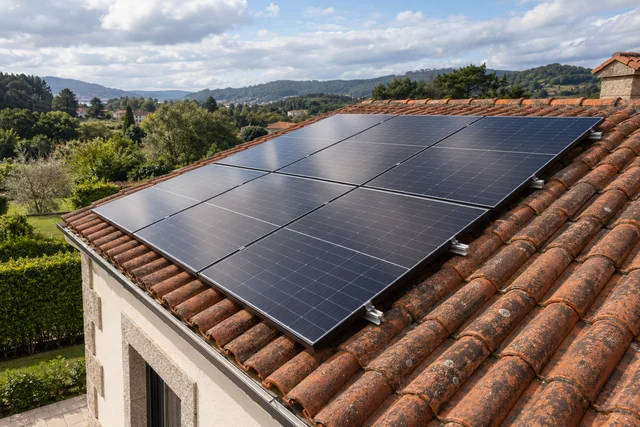 Instalación fotovoltaica en cubierta residencial gallega