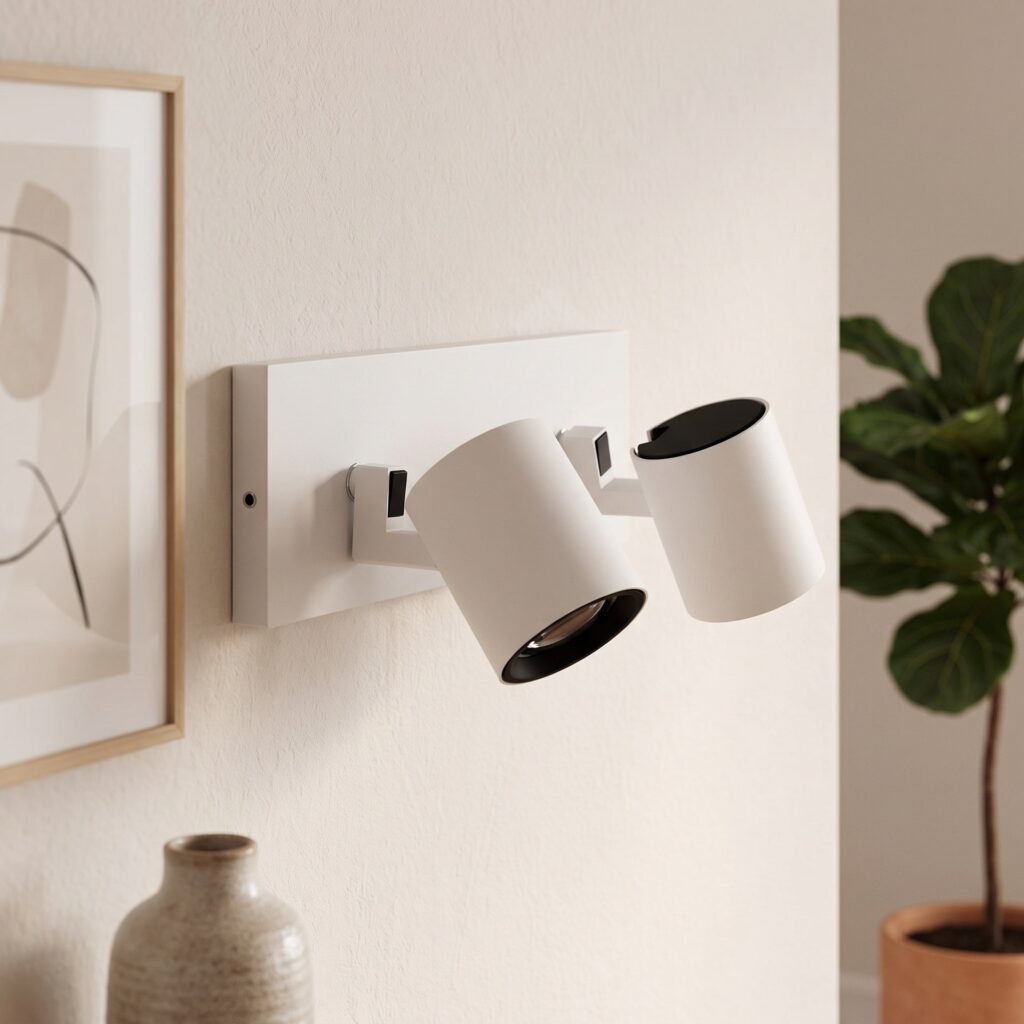 Aplique de Pared "Lumiastra" 2xGU10 Blanco Sin Bombilla