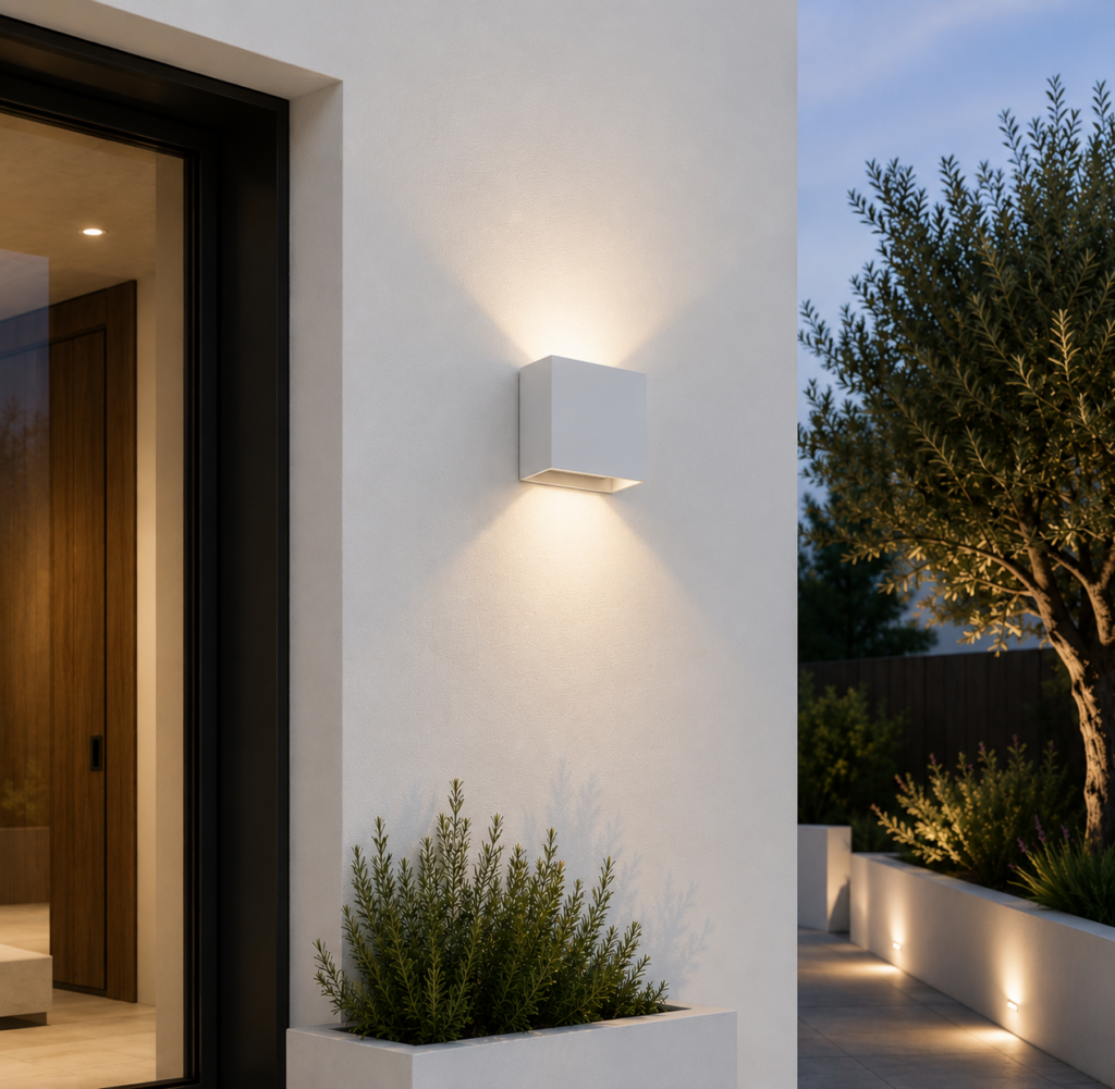 Aplique LED Exterior 2x5W 100Lm/W IP65 Blanco 4000K [HO-APL06-IP65-W-W]