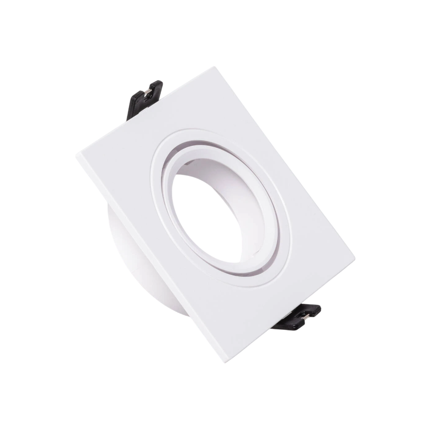 Aro Foco Downlight 1xGU10 Policarbonato Rectangular Blanco