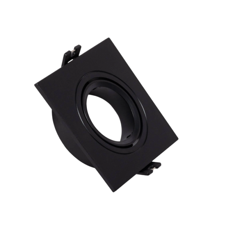 Aro Foco Downlight 1xGU10 Policarbonato Rectangular Negro