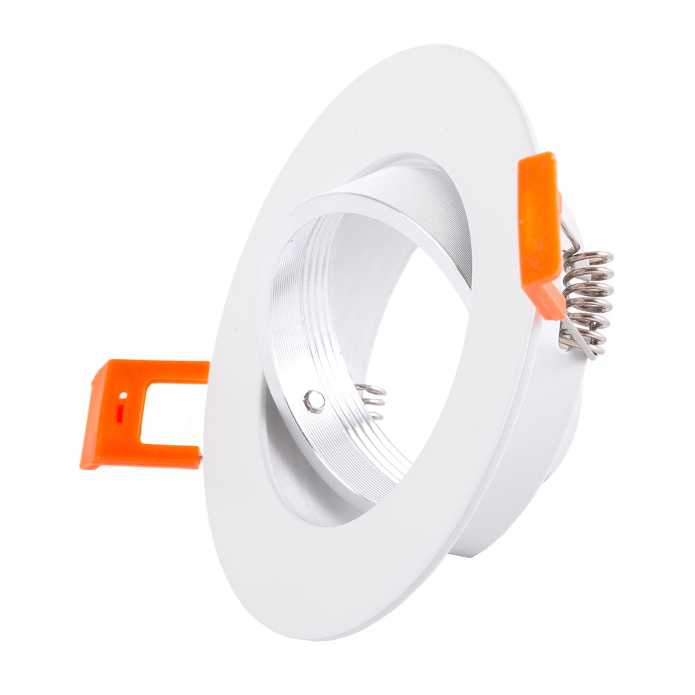 Aro Foco Downlight Circular Basculante Aluminio Blanco 93Mm