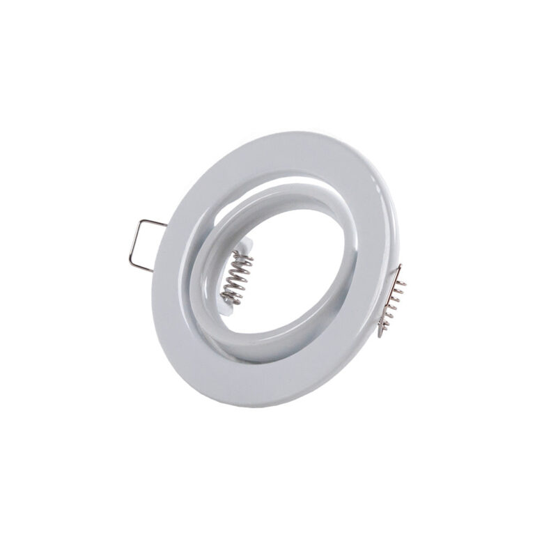 Aro Foco Downlight Circular Basculante "Vepa" Acero 90mm - Blanco