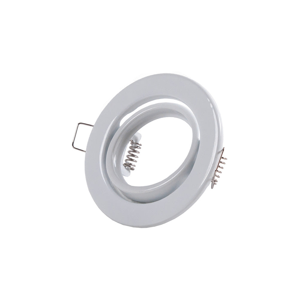 Aro Foco Downlight Circular Basculante "Vepa" Acero 90mm - Blanco