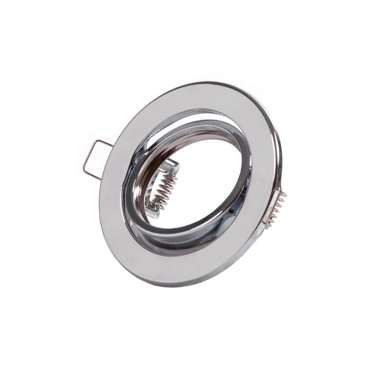 Aro Foco Downlight Circular Basculante "Vepa" Acero 90mm - Cromado