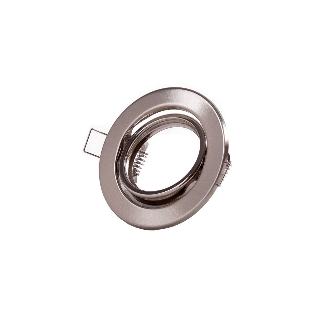 Aro Foco Downlight Circular Basculante "Vepa" Acero 90mm - Satinado