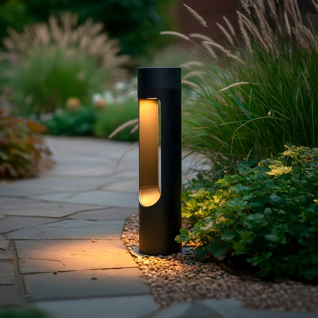 Baliza LED Exterior "Corona" 40Cm 10W 220VAC 3000ºK Negro