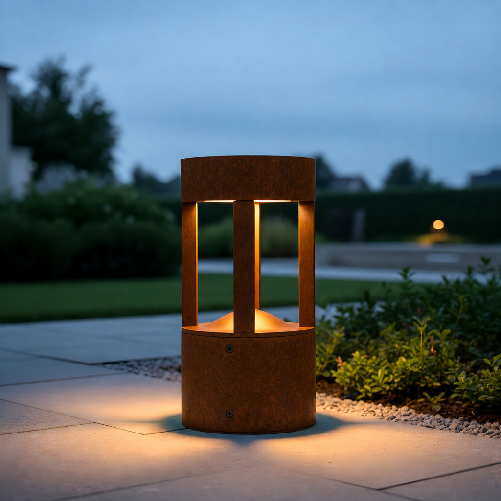 Baliza LED Exterior "San Luis" 30Cm 10W 220VAC 3000ºK Marron Oxido