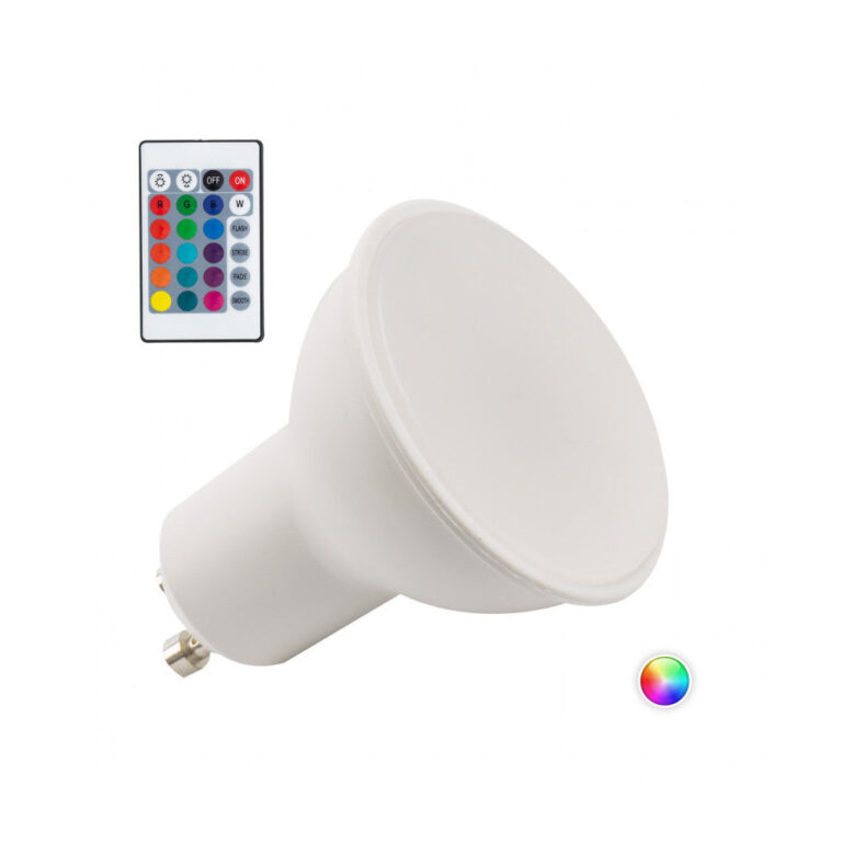Bombilla LED GU10 5W RGB Mando a Distancia 40.000H