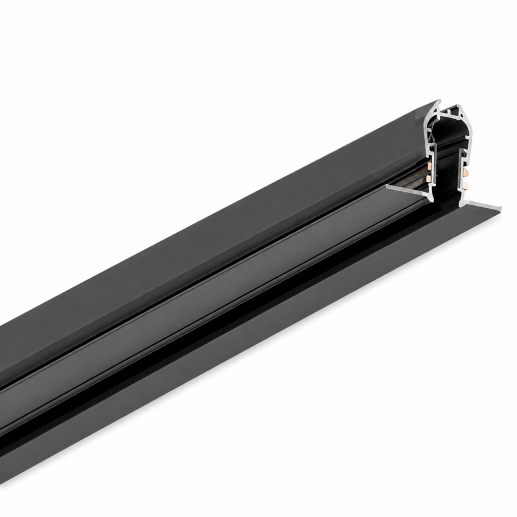 Carril 10mm Empotrado 2M Acabado Negro