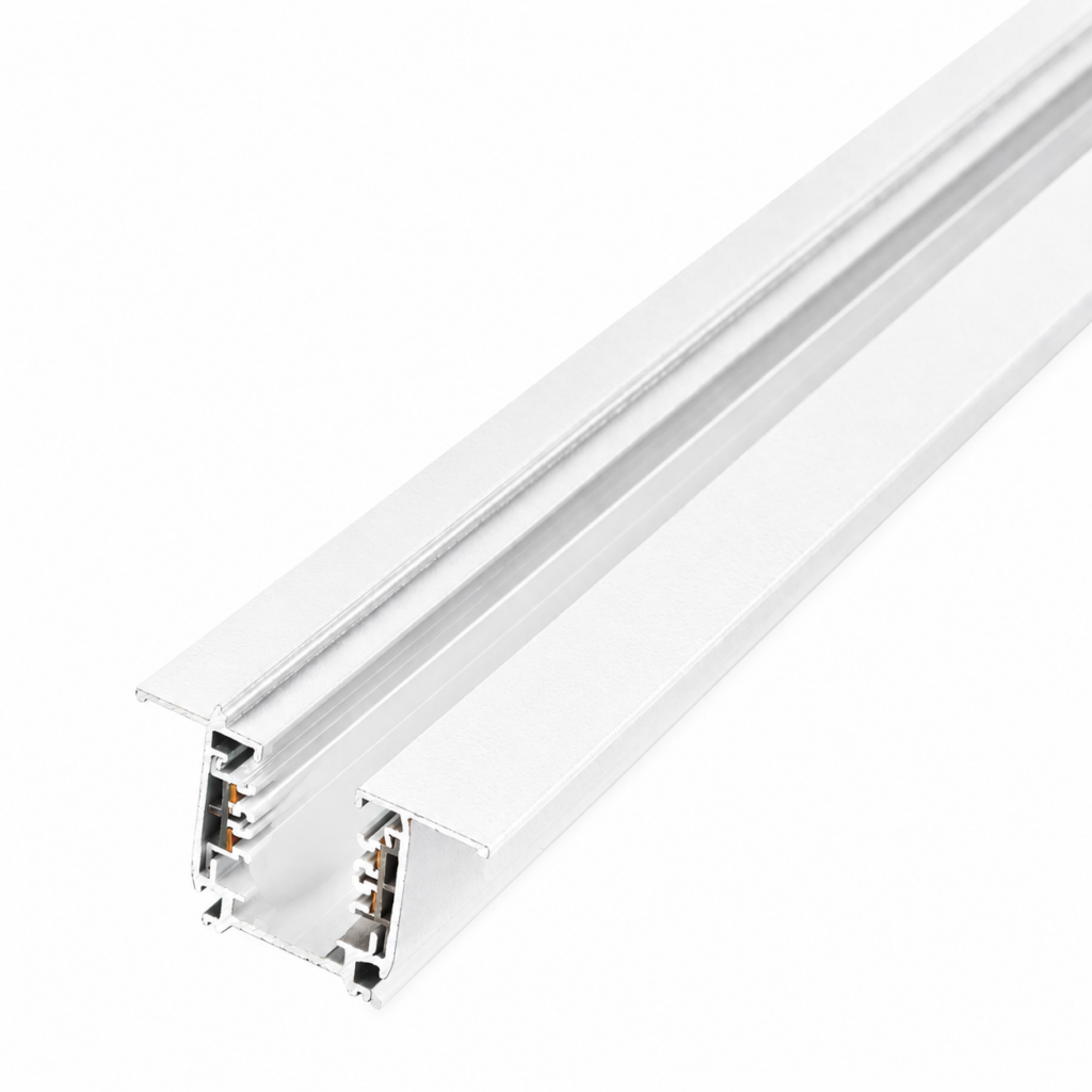 Carril Trifásico Empotrable para Focos LED Blanco 1M