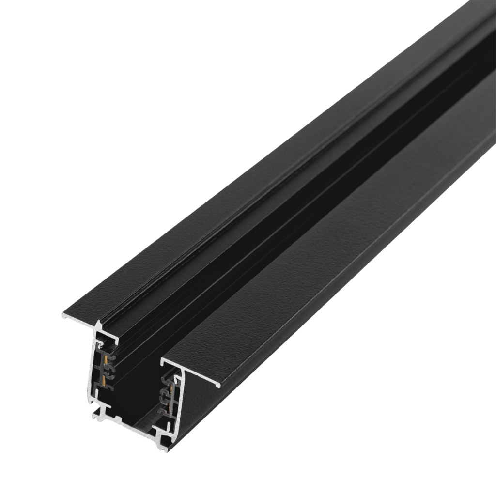 Carril Trifásico Empotrable para Focos LED Negro 1M [HO-LM3220-EM