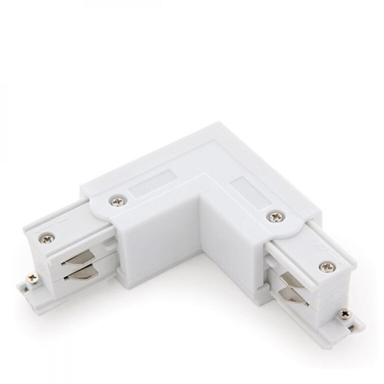 Conector L Carril Trifásico Blanco