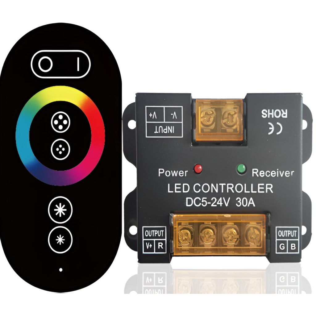 Controlador LED Táctl RGB RF Carcasa Metálica