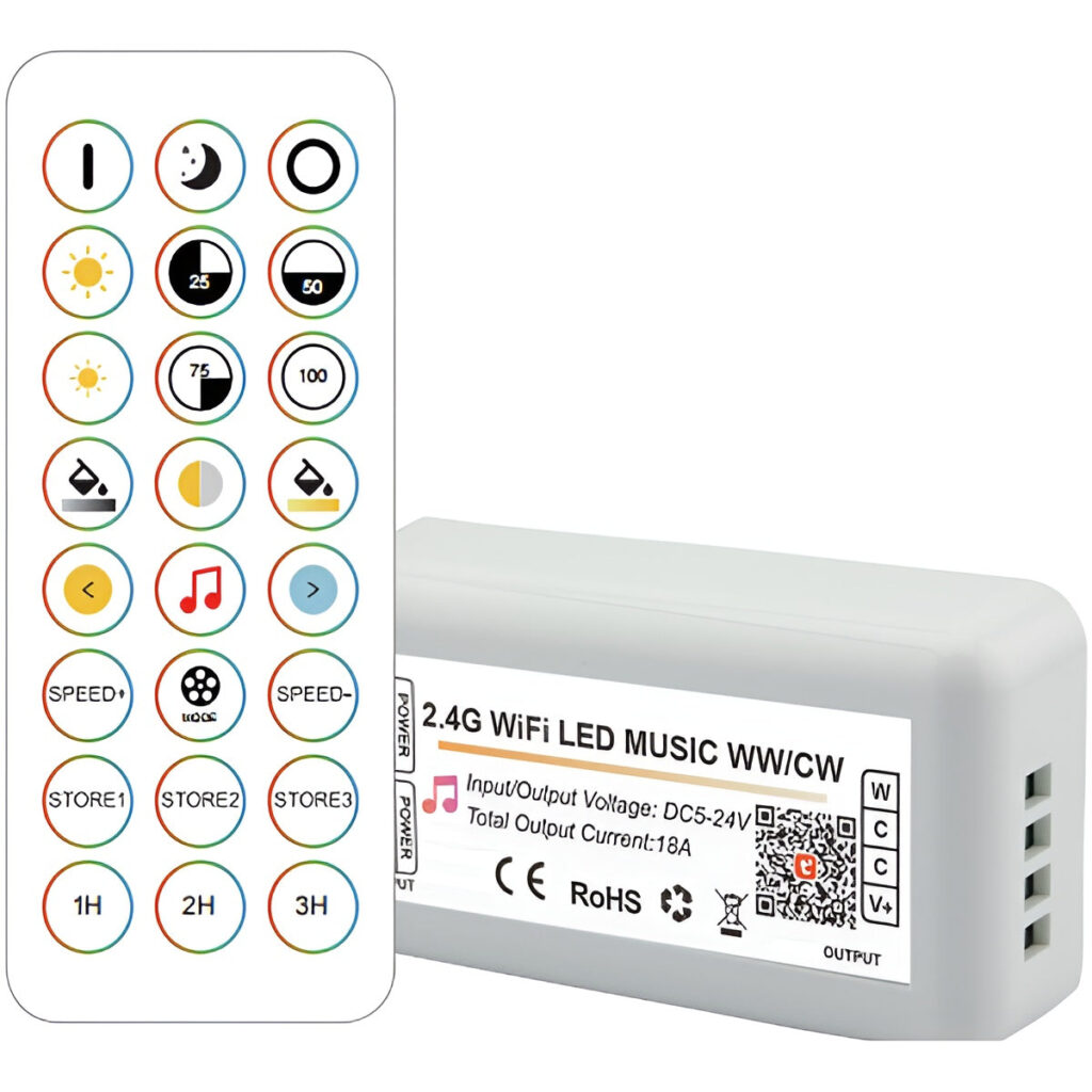 Controlador LED Tuya Wifi 2,4G RF CCT (Tonalidad Luz Regulable)