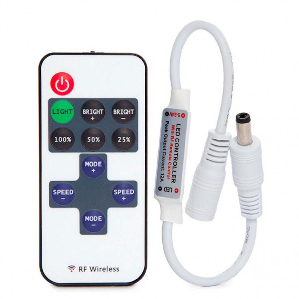 Dimmer Mini Tira LED Mando a Distancia 5-24VDC ► 30/144W