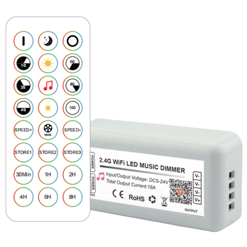 Dimmer Tira de LEDs WIFI Tuya 2,4G Control Remoto 24 Teclas