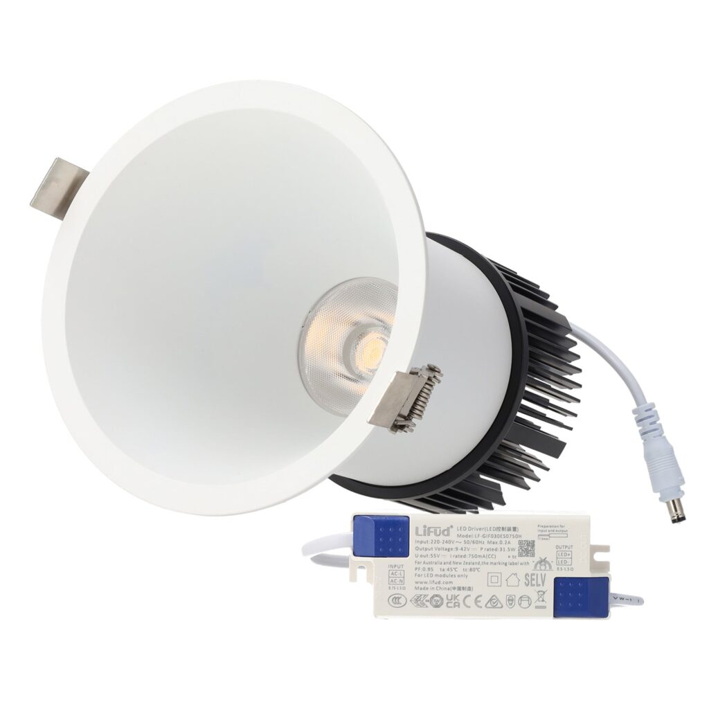 Downlight Empotrable LED 10W 90Lm/W CRI>95 4000ºK Driver Lifud 50.000H Blanco Natural