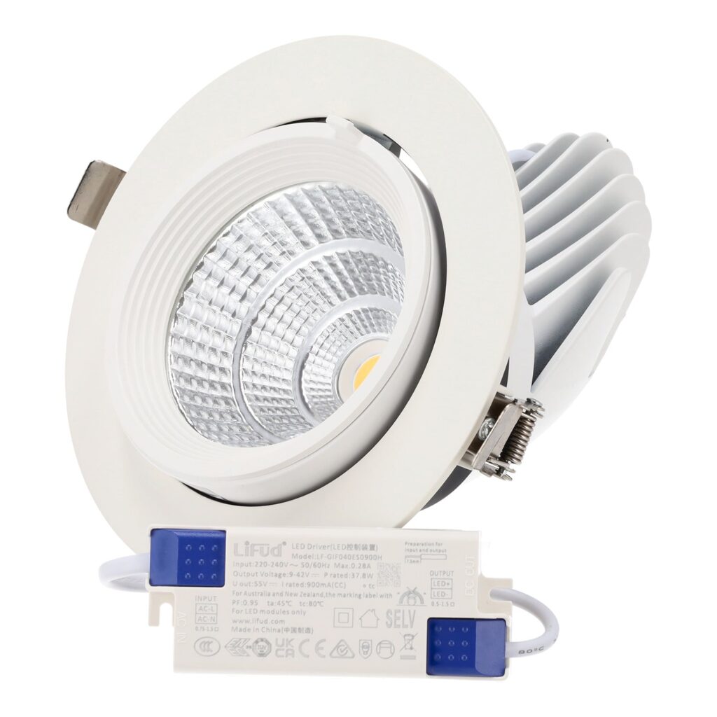 Downlight LED basculante empotrable - Chip especial para carnicerías 40W