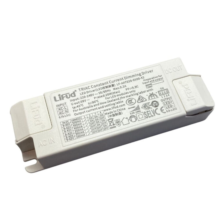 Driver Lifud 20W Salida: 9-42V 250-500mA Dimable Leading/ Trailing edge IP20