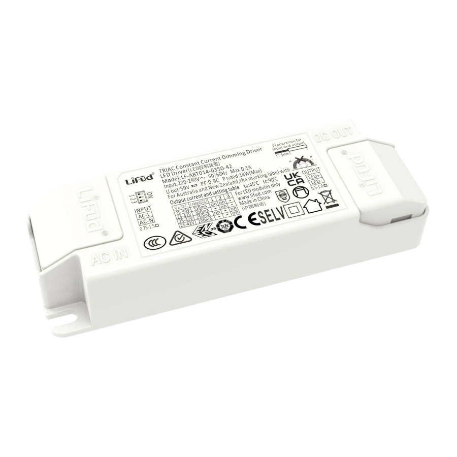 Driver Lifud 40W Salida: 25-38V 750-1050mA Dimable Trailing edge IP20