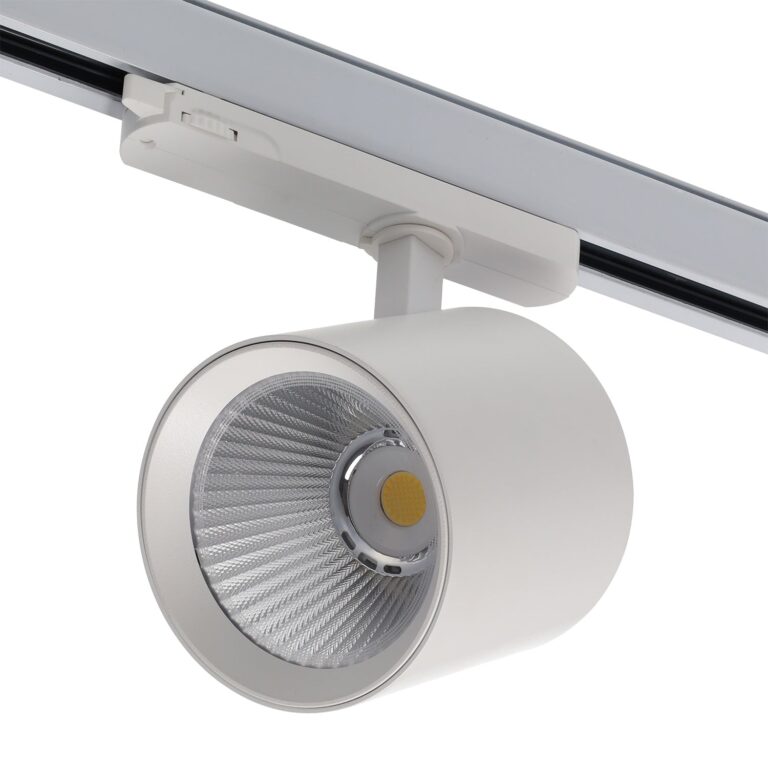 Foco de Carril LED 40W 90Lm/W CCT Tonalidad Luz Ajustable Driver Lifud Trifásico 50.000H