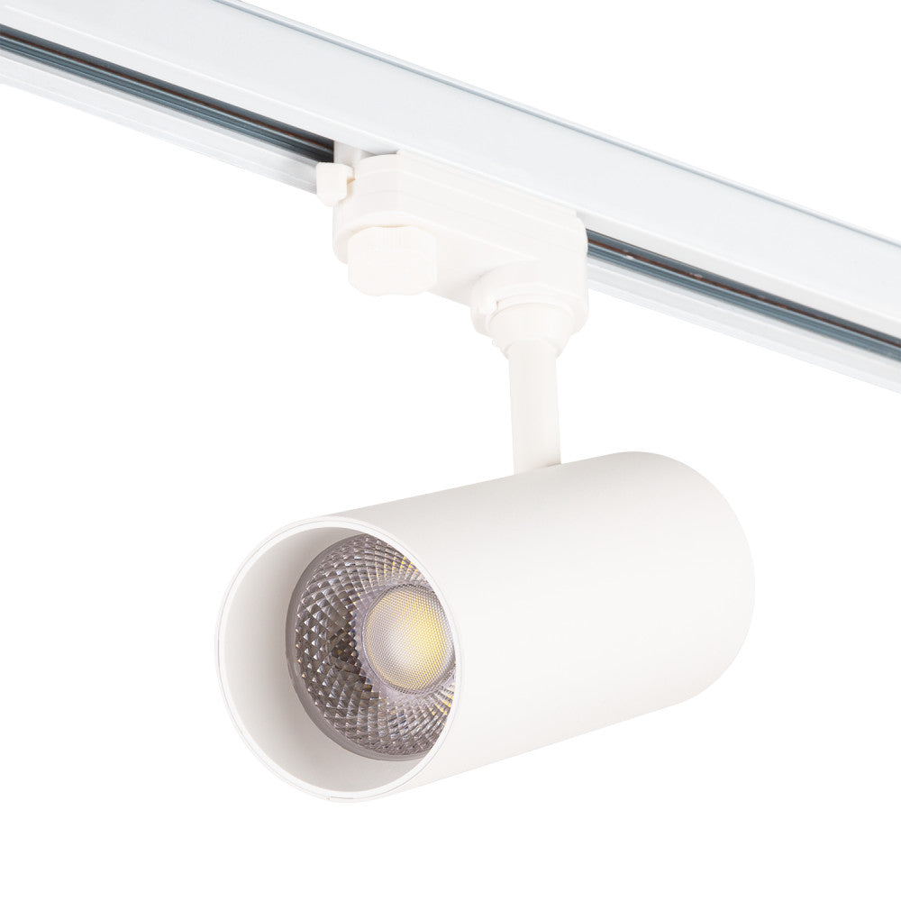 Foco de Carril Trifásico 30W COB Regulable Flicker Free Blanco CCT (Tonalidad Luz Regulable) 3000-6000ºK
