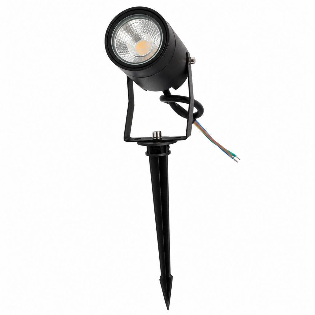 Foco de Jardin GU10 con Pincho-Acabado Negro