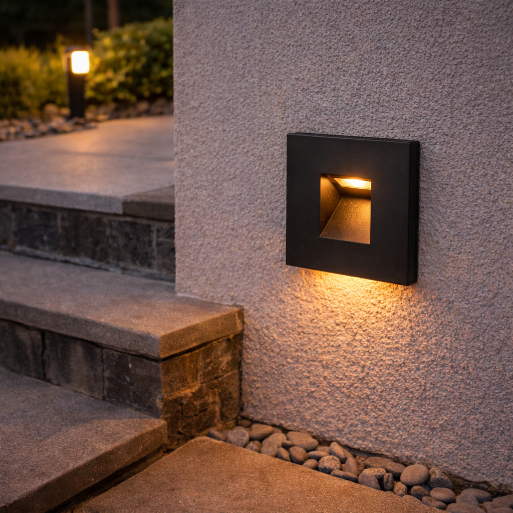 Foco de LED Empotrable para Escaleras Frontal Magnético 3W IP65 3000ºK - Negro