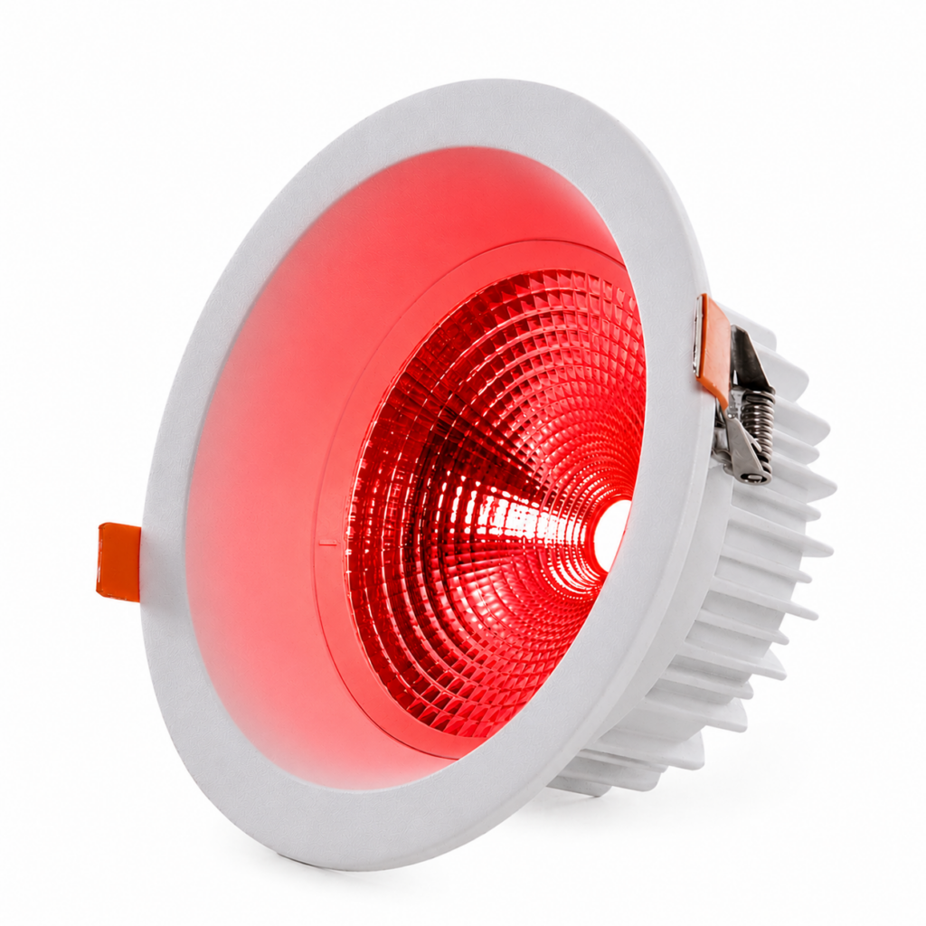 Foco Downlight Circular LED 18W 2520Lm Anti-Deslumbrante UGR19 40.000H Luz Roja