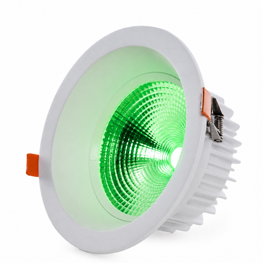 Foco Downlight Circular LED 18W 2520Lm Anti-Deslumbrante UGR19 40.000H Luz Verde