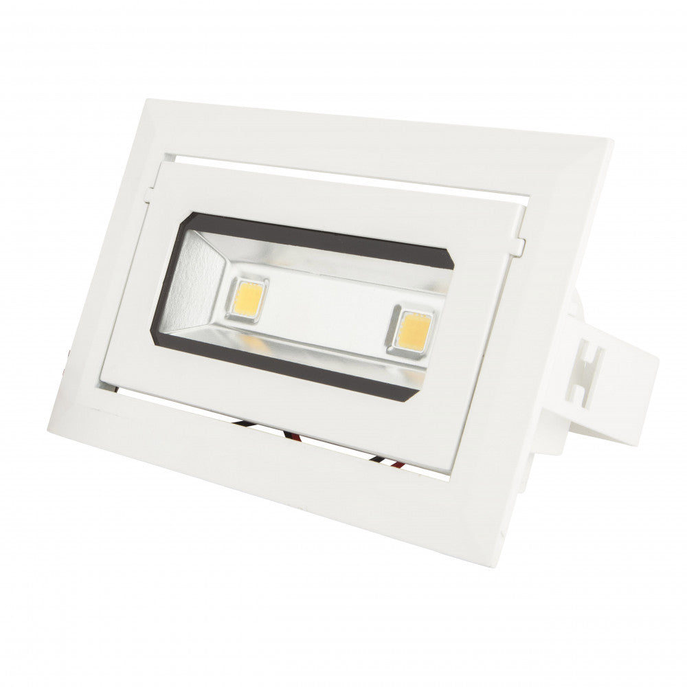 Foco Downlight LED 20W 1.800Lm 6000ºK Rectangular Basculante 40.000H