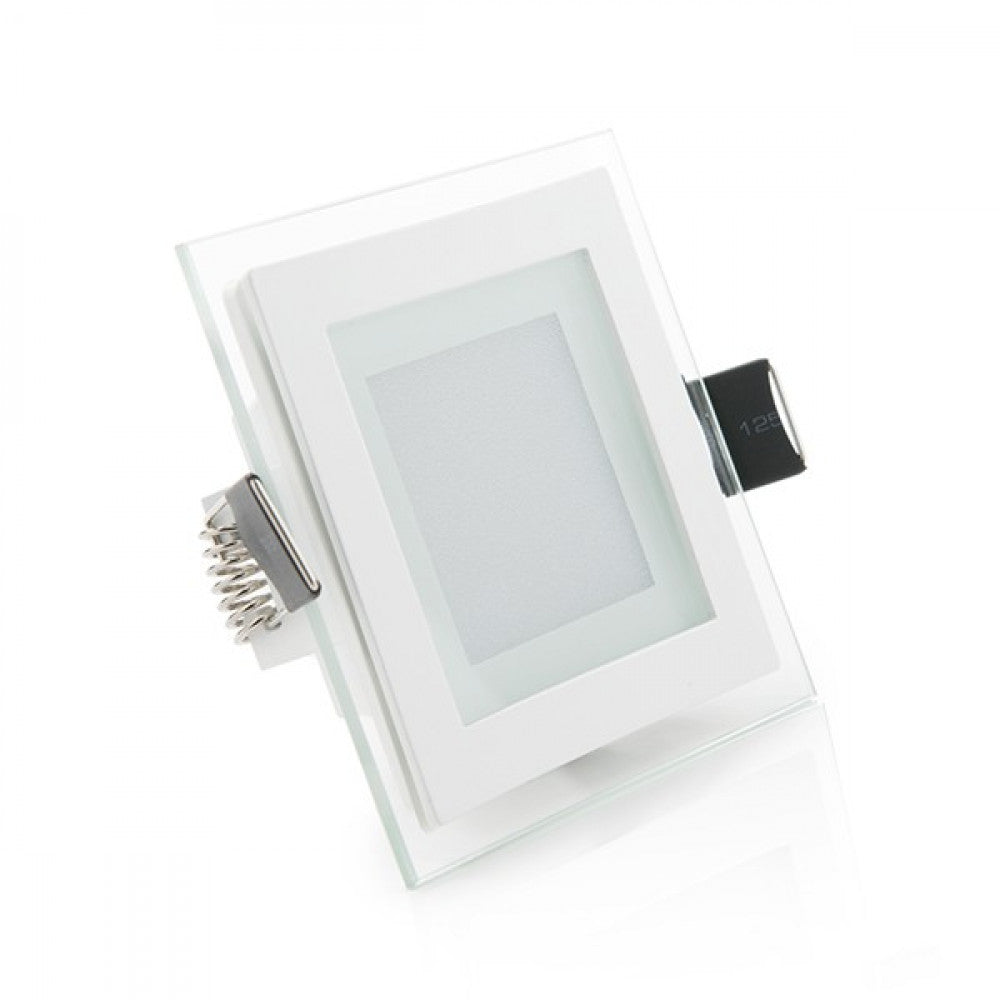 Foco Downlight LED 6W 600Lm 6000ºK Cuadrado Cristal 40.000H