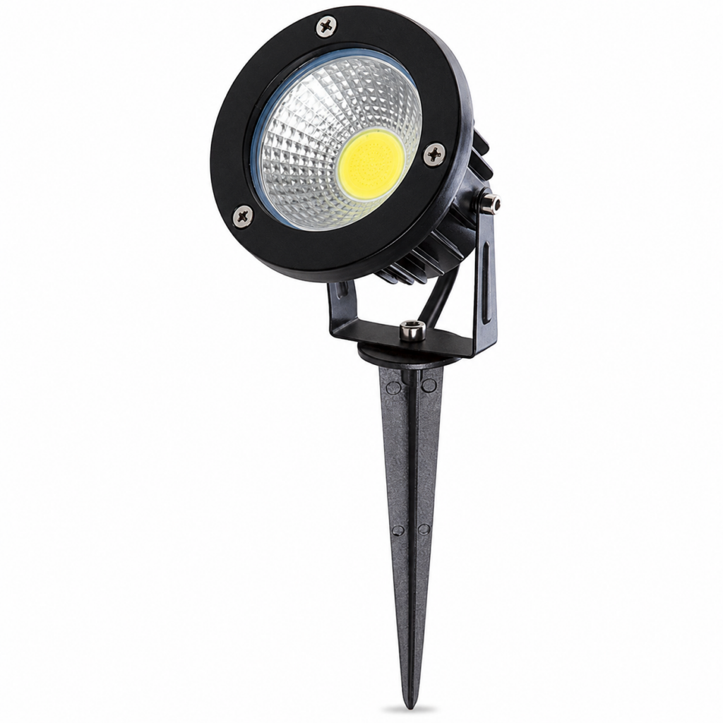 Foco LED COB Jardines 18W 1620Lm 6000ºK Pincho 40.000H Acabado Negro