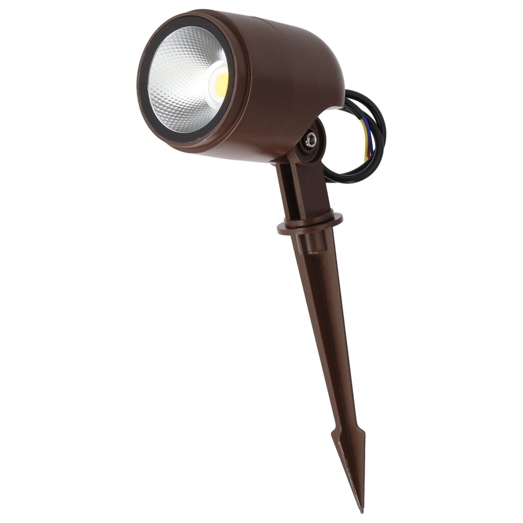 Foco Led con Pincho Jardín 12W IP65 2700ºK Acabado Marrón