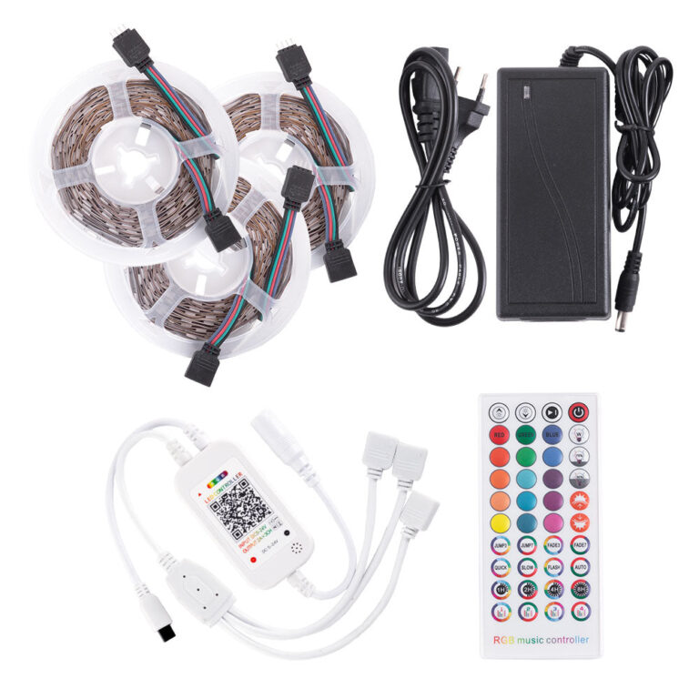 Kit Tira 108W 4.500Lm 450 LEDs 15 metros RGB Blister Transformador, Controlador, Control Remoto IP20 40.000H