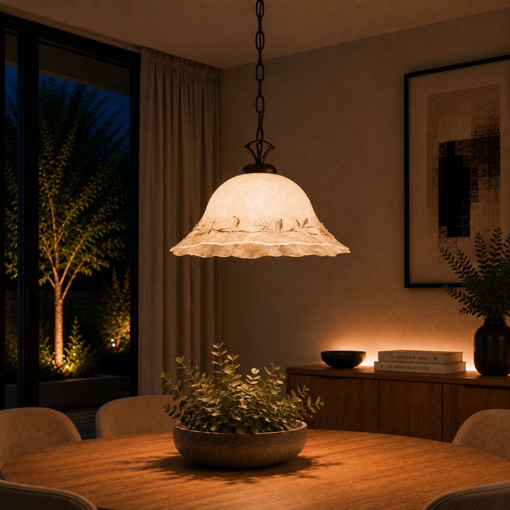 Lámpara Colgante de Estilo Clásico FOGLIA E27 1 Luz (Sin Bombilla) [I-L-7533