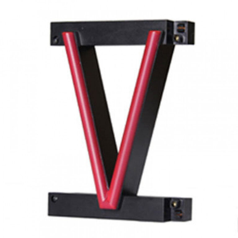 Letra LED Neon V Ancho 108Mm Alto 161Mm Fondo 38Mm - -