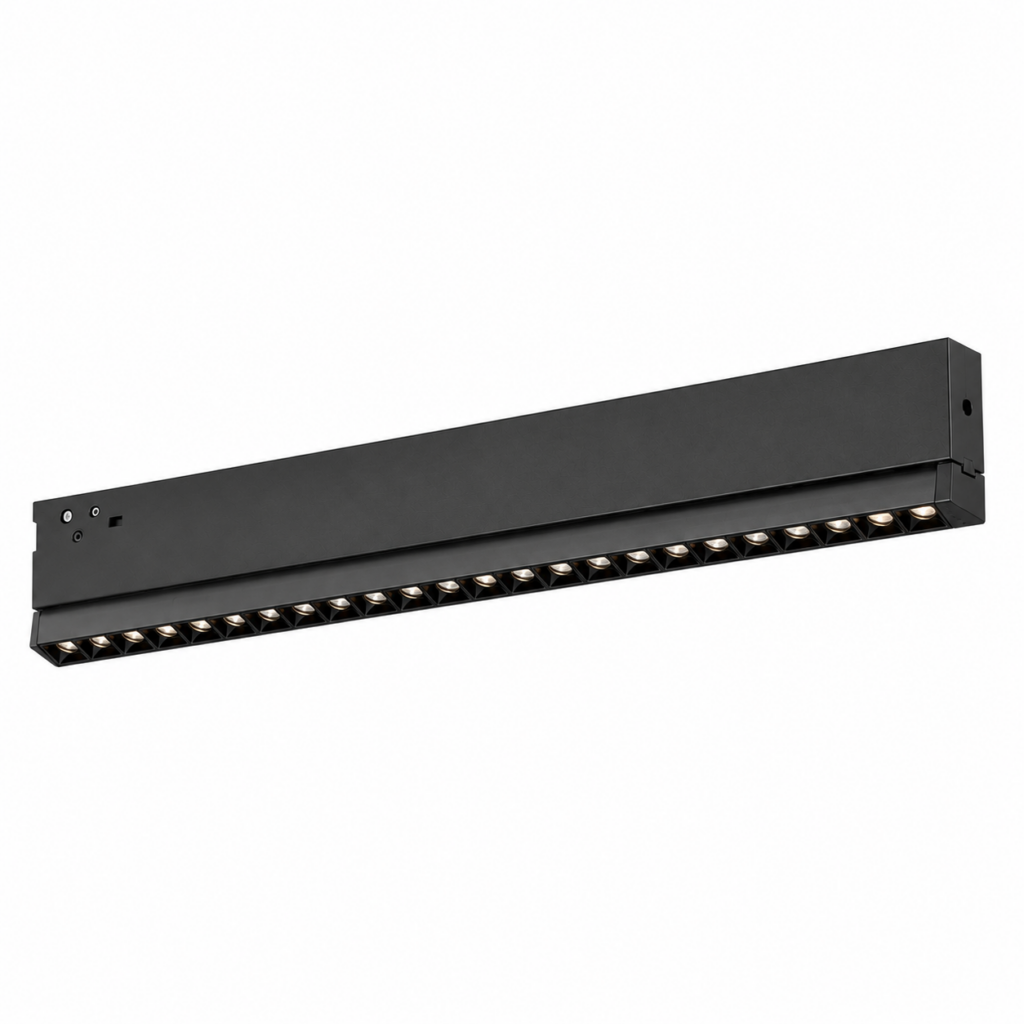 Luminaria LED Carril Magnético 10mm 18W 70Lm/W 38º 48VDC CCT (Tonalidad Luz Ajustable) Acabado Negro