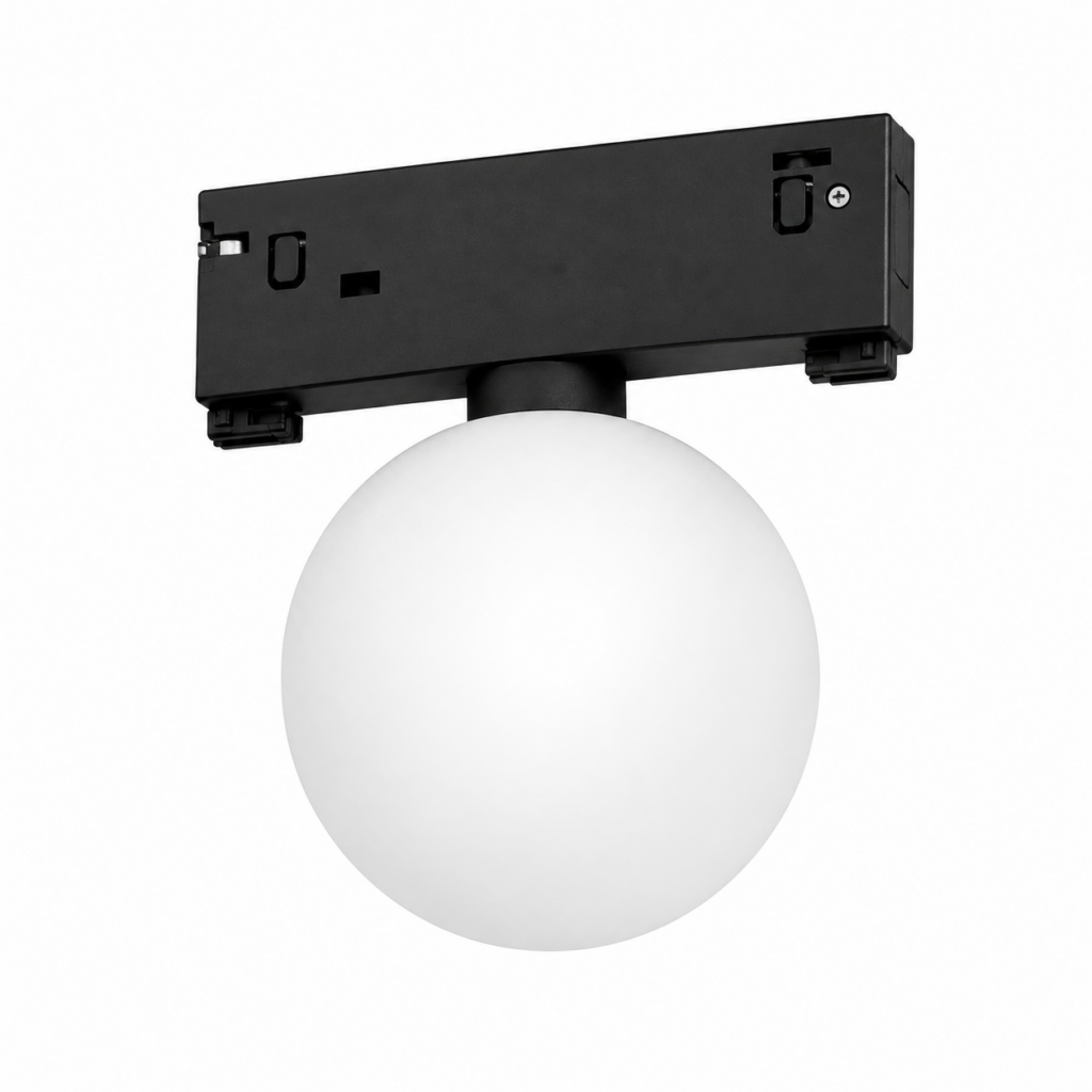 Luminaria LED Carril Magnético 10mm 9W 80Lm/W 360º 48VDC CCT (Tonalidad Luz Ajustable) Acabado Negro