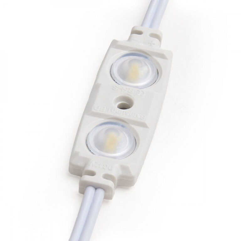 Módulo 1.2W 70Lm 6000ºK 2 LEDs PRO 5630 Inyectado IP67 Óptica 50.000H [RA-BL-5630W02-LENS-R-CW