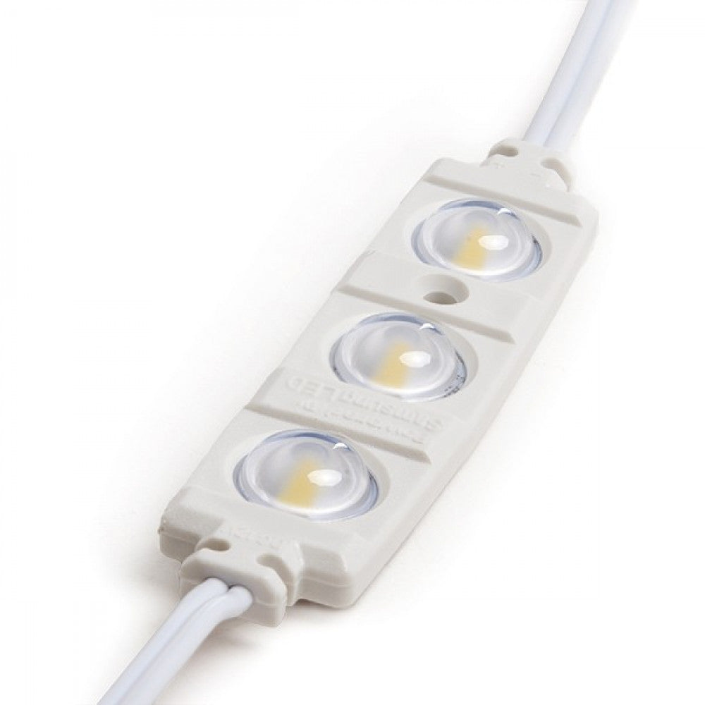 Módulo 1.3W 130Lm 6000ºK 3 LEDs PRO 5630 Inyectado IP67 Óptica 50.000H [RA-BL-5630W03-LENS-R-CW]