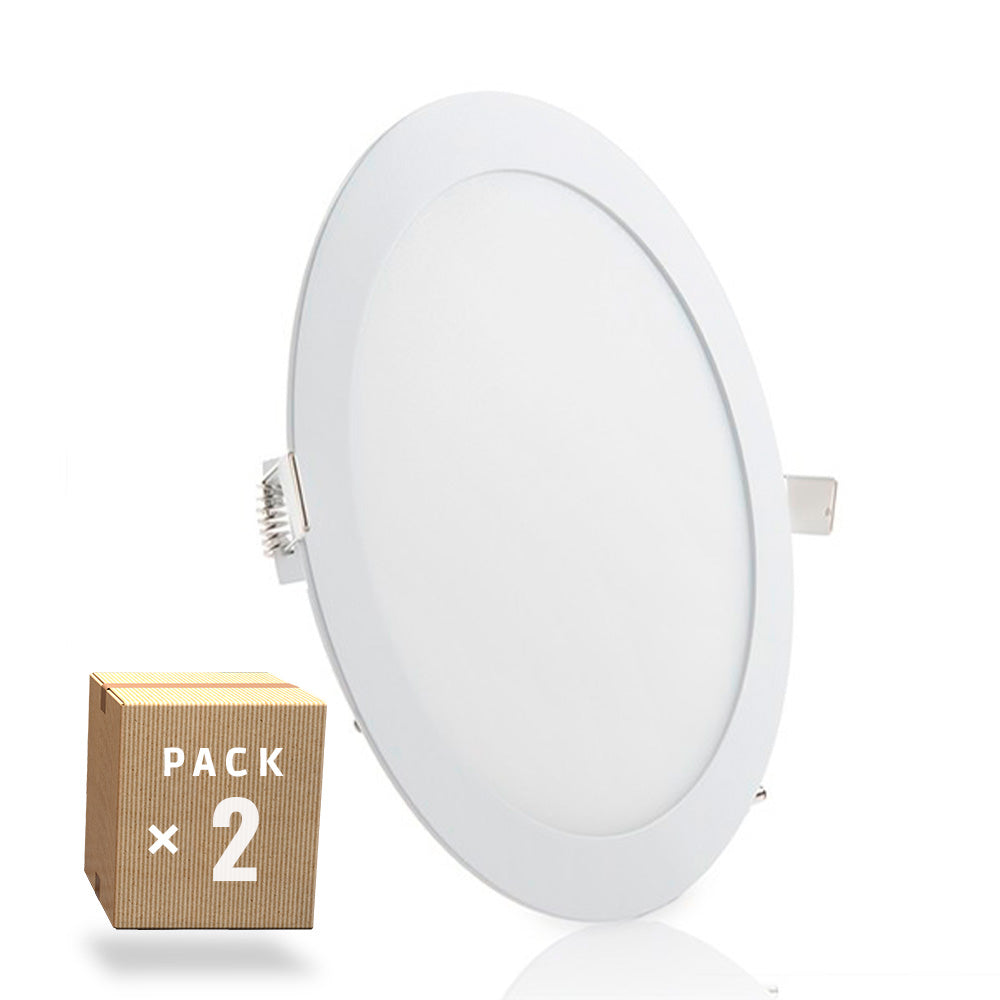 Pack 2 Placas LED 20W 2000Lm 6000ºK Circular 40.000H