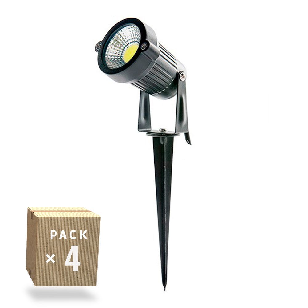 Pack 4 Focos LED Pincho Jardín 5W 450Lm 6000ºK 40.000H