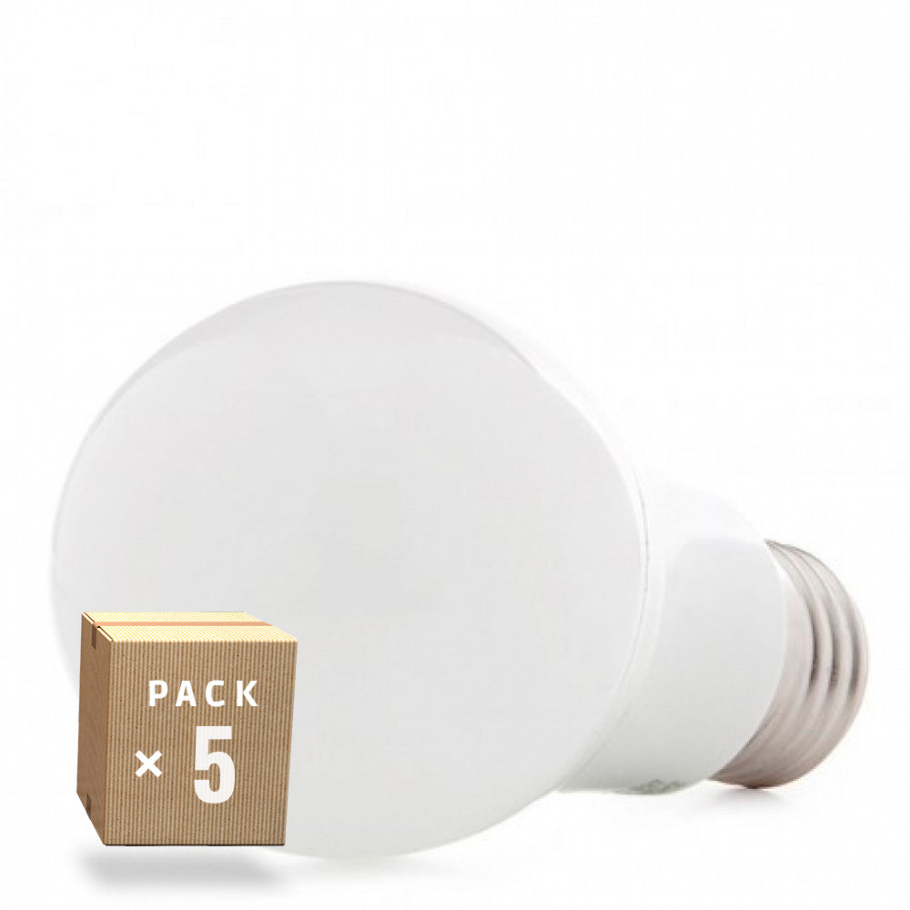 Pack 5 Bombillas LED E27 5W 450Lm 6000ºK 40.000H