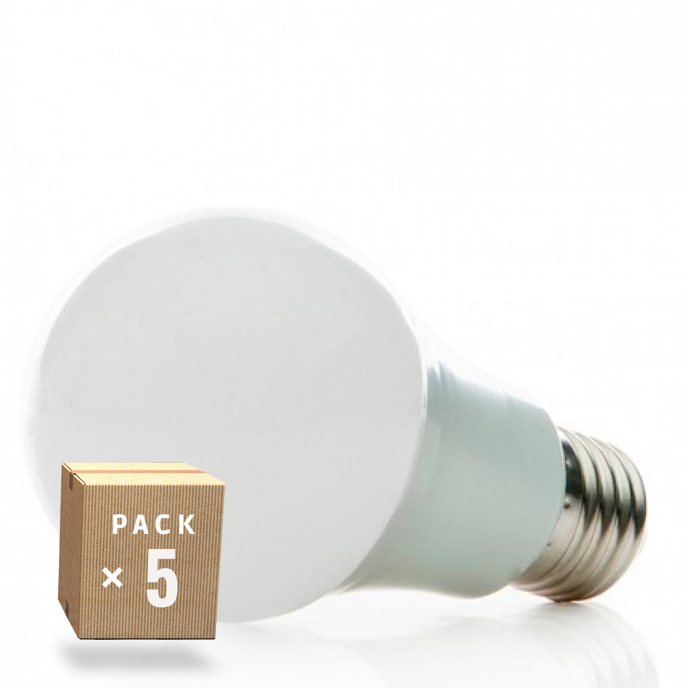 Pack 5 Bombillas LED E27 7W 630Lm 6000ºK 40.000H
