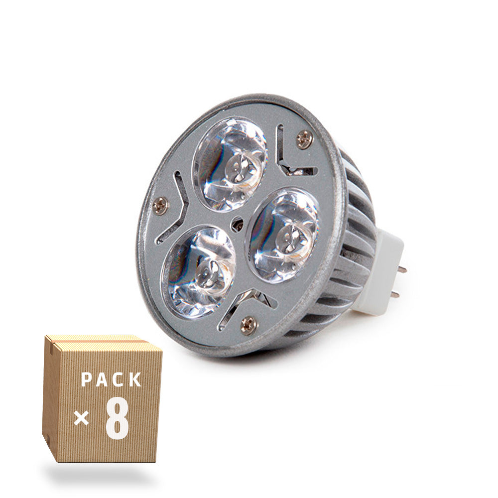 Pack 8 Bombillas LED GU5,3 6W 515Lm 3000ºK 40.000H