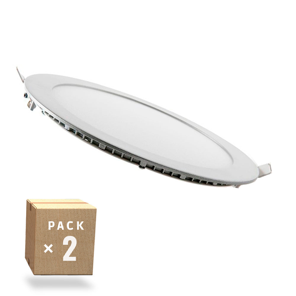 Pack de 2 Paneles LED 20W 2000Lm 6000ºK Circular 40.000H