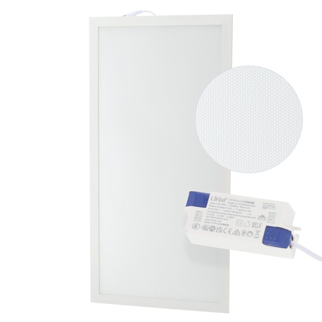 Panel LED 28W 2800Lm 6000ºK 60X30Cm 40.000H Driver Lifud UGR17