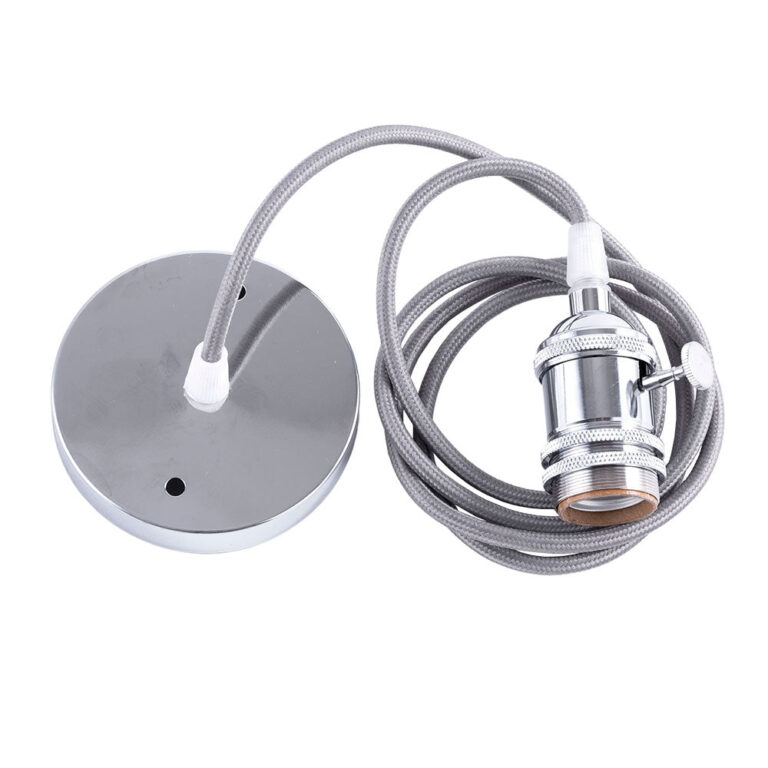 Pendel E27 Cable 1000 X 0,75Mm Tela - Rosetón - Interruptor - 2 Anillos